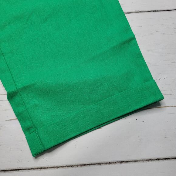 J Crew Tall Linen Cotton Blend Drawstring Pants Green Straight Leg Cuffed Hem 6T - Picture 7 of 9